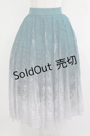 画像: axes femme / グラデレースサーキュラースカート Free Bグリーン H-25-11-22-1016-AX-SK-NS-ZH