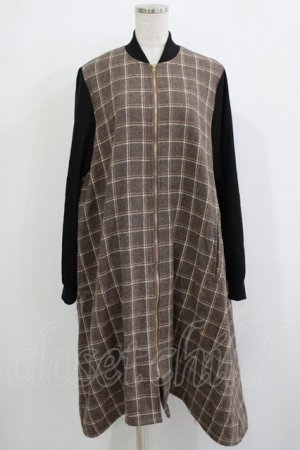 画像: axes femme / チェック切替ブルゾン Free ブラウン H-25-11-22-1019-AX-JA-NS-ZH