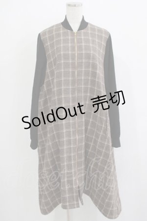 画像: axes femme / チェック切替ブルゾン Free ブラウン H-25-11-22-1019-AX-JA-NS-ZH