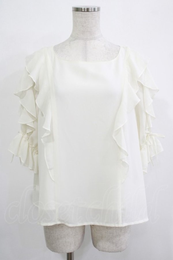 画像1: F&A / ラッフルフリル5分袖ブラウス Free OFFWHITE H-25-11-22-1027-LO-BL-NS-ZH (1)