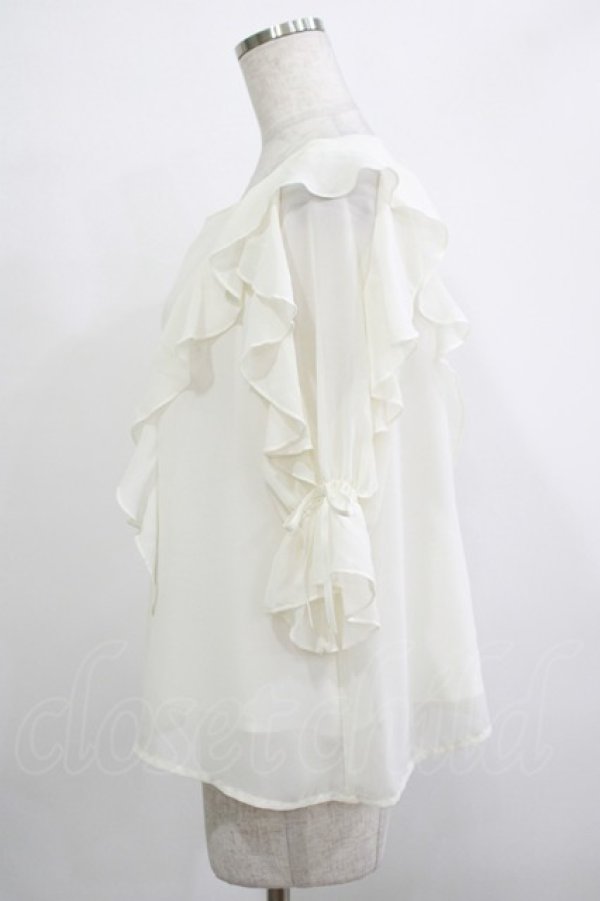 画像2: F&A / ラッフルフリル5分袖ブラウス Free OFFWHITE H-25-11-22-1027-LO-BL-NS-ZH (2)