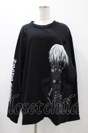 画像: QOOZA / 東京喰種×QOOZA金木研 ダメージスウェット  ブラック H-25-11-23-031-0-TO-KB-ZH