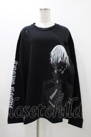 画像: QOOZA / 東京喰種×QOOZA金木研 ダメージスウェット  ブラック H-25-11-23-035-0-TO-KB-ZH