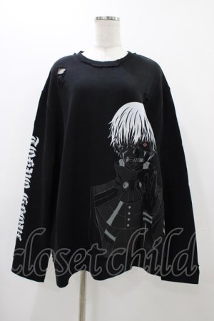 画像: QOOZA / 東京喰種×QOOZA金木研 ダメージスウェット  ブラック H-25-11-23-036-0-TO-KB-ZH