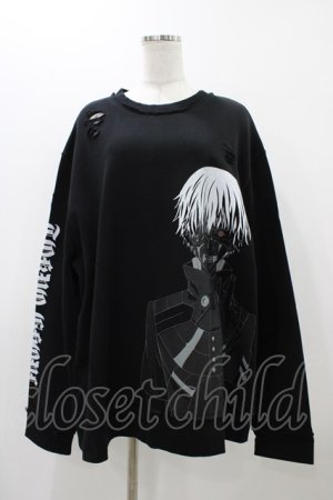 画像: QOOZA / 東京喰種×QOOZA金木研 ダメージスウェット  ブラック H-25-11-23-037-0-TO-KB-ZH