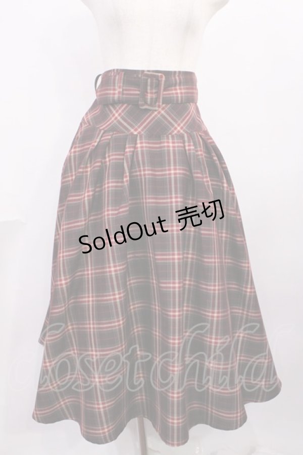 画像1: an another angelus / ボリュームタックチェックフレアースカート Free BROWN×RE H-25-11-23-1009-CA-SK-NS-ZH (1)