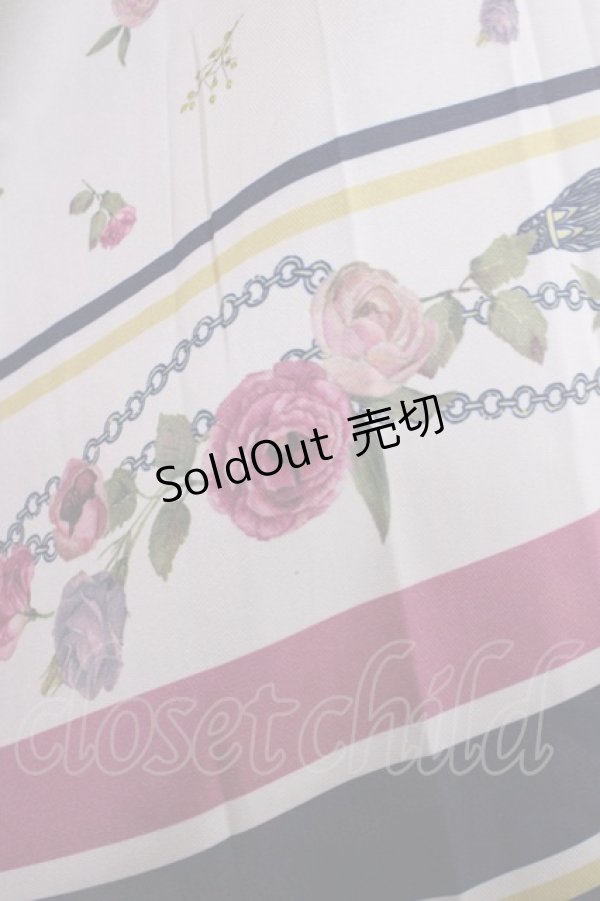 画像3: axes femme / スカーフ柄スカート M ネイビー H-25-11-23-1012-AX-SK-NS-ZH (3)