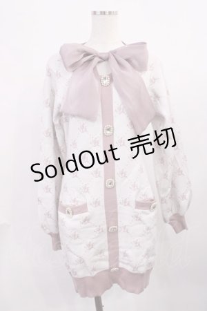 画像: Ank Rouge / モノグラムニットカーデライクワンピース M オフ/ピンク H-25-11-23-1015-CA-OP-NS-ZH