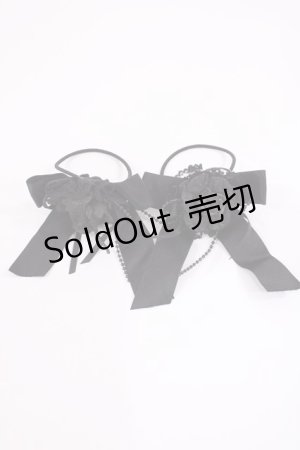 画像: metamorphose / 薔薇リボンヘアゴム  ブラック H-25-11-23-1034-ME-AC-NS-ZH