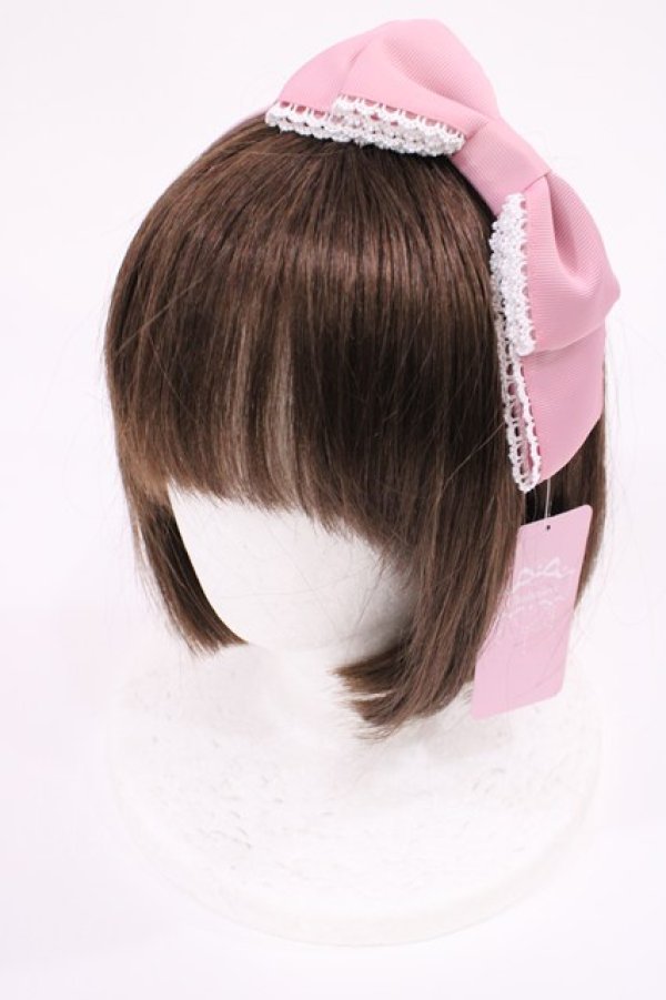 画像1: Chalmiere / グログランリボンカチューシャ  ピンク H-25-11-23-1036-LO-AC-NS-ZH (1)