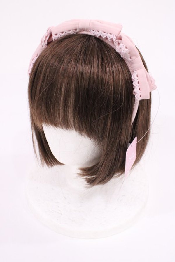 画像1: Chalmiere / トリプルリボンカチューシャ  ピンク H-25-11-23-1037-LO-AC-NS-ZH (1)