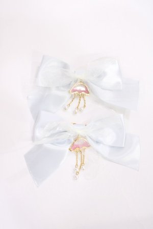 画像: Amavel / Jerryfish Aquariumリボンクリップ  サックス H-25-11-23-1040-CA-AC-NS-ZH