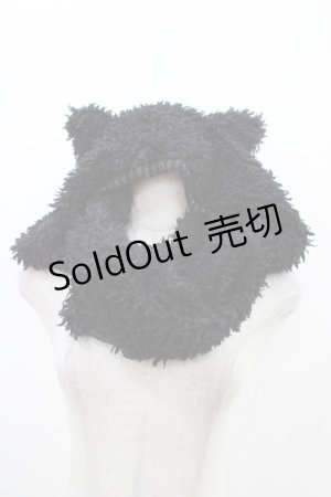 画像: ALGONQUINS / 猫耳フードスヌード  黒 H-25-11-23-002-AL-ZA-KB-ZH