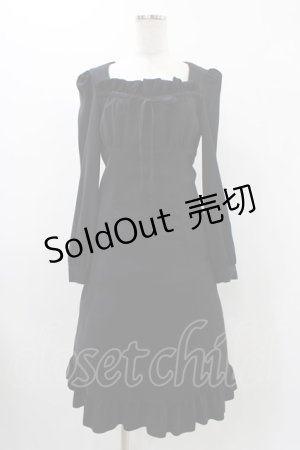 画像: MIHO MATSUDA / フリルロングワンピース  ブラック H-25-11-23-014-GO-OP-KB-ZH