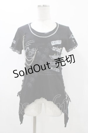 画像: MAD / チェーン付ダメージカットソー L 黒 H-25-11-23-025-PU-TO-KB-ZH
