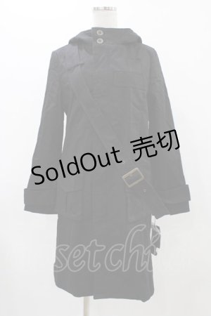 画像: PEACE NOW / クロスステッチフードコート  黒 H-25-11-23-028-PU-CO-KB-ZH