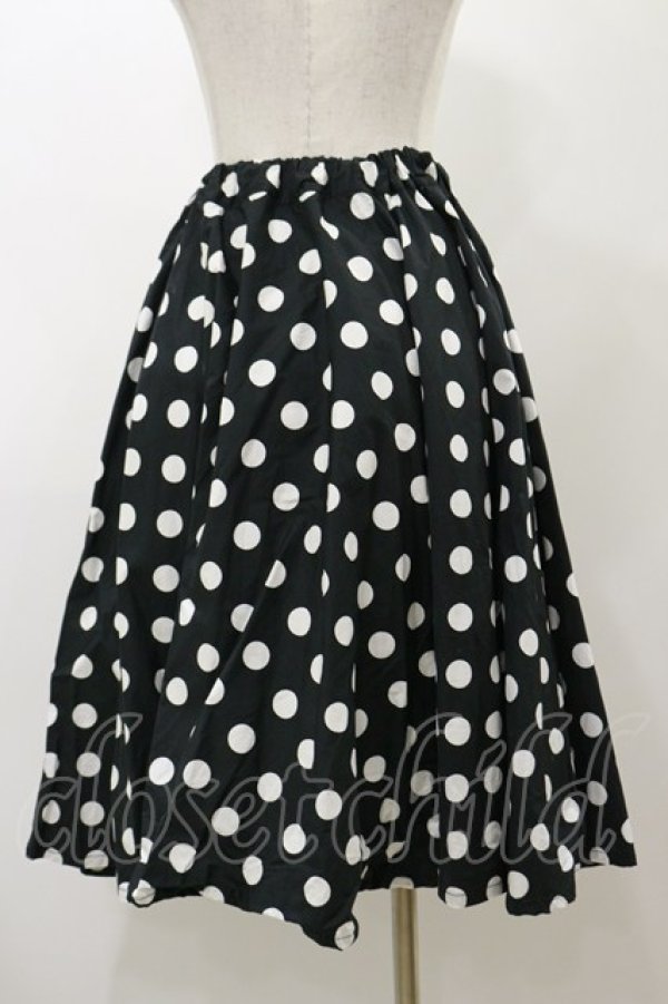 画像2: Physical Drop / ハンドメイドサーキュラースカート【水玉】 Free ブラック H-25-11-24-1046-LO-SK-NS-ZH (2)