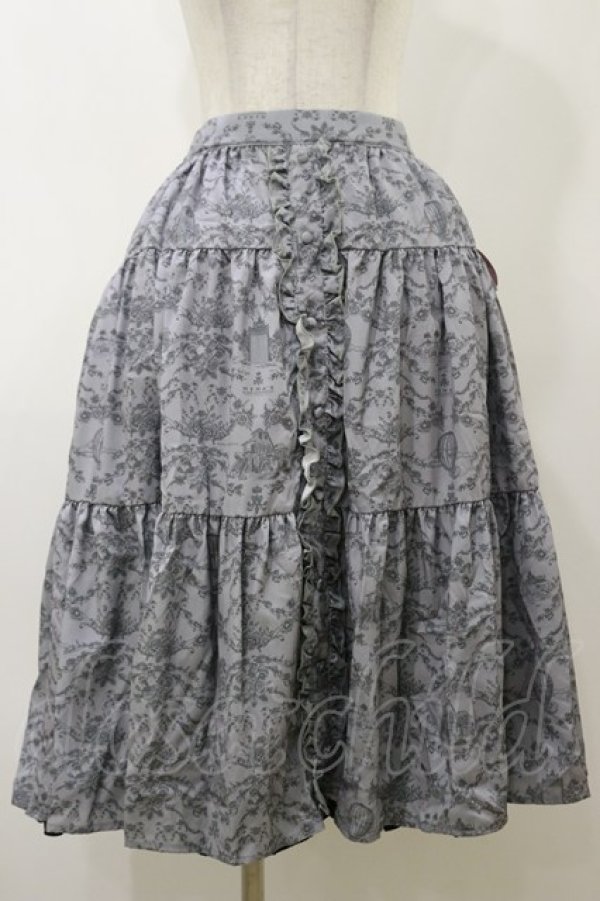 画像1: m petit by misako / NINA’Sコラボ トワルドジュイリバーシブルスカート L グレー/ブラック　リバーシブル H-25-11-24-1053-LO-SK-NS-ZH (1)