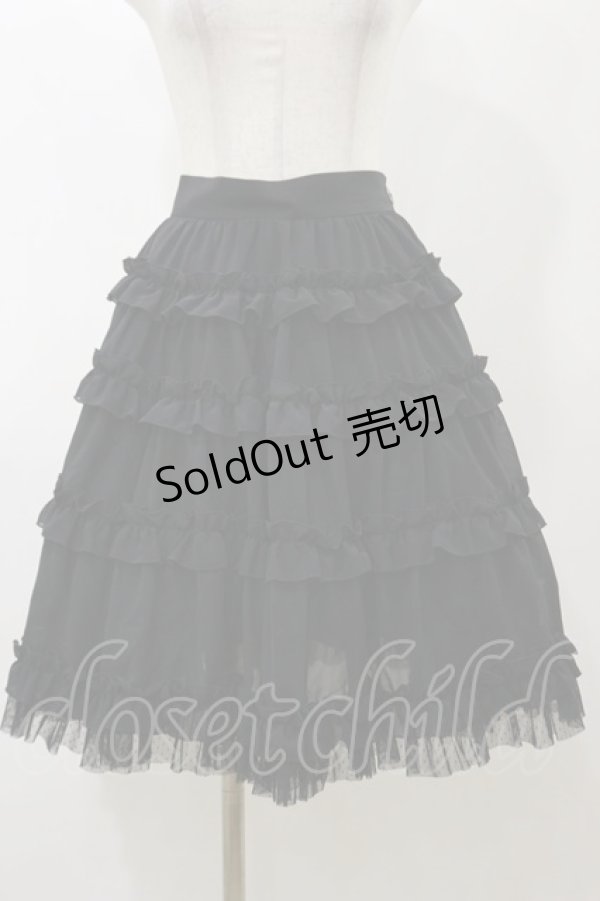 画像1: Innocent World / ミニバラティアードスカート Free ブラック H-25-11-24-1054-IW-SK-NS-ZH (1)