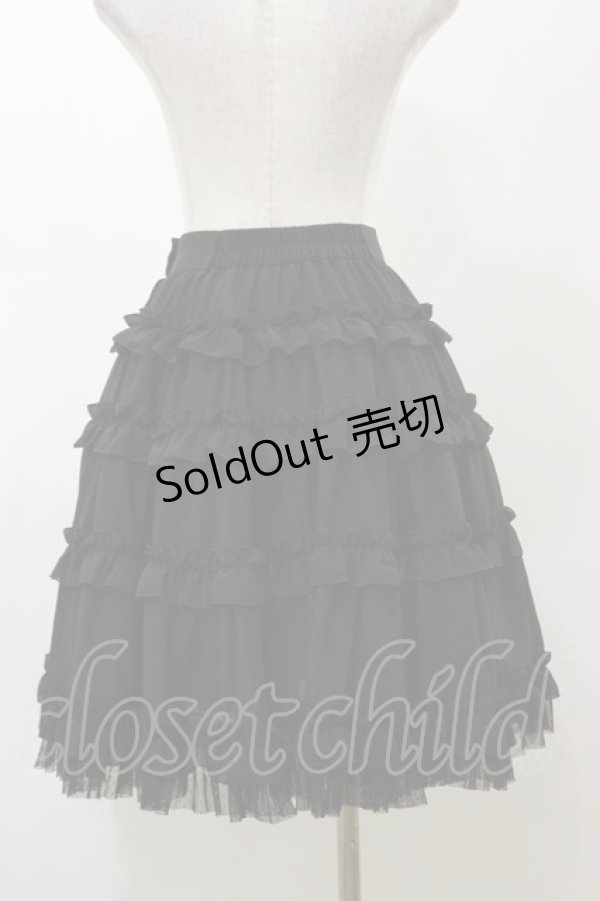 画像2: Innocent World / ミニバラティアードスカート Free ブラック H-25-11-24-1054-IW-SK-NS-ZH (2)