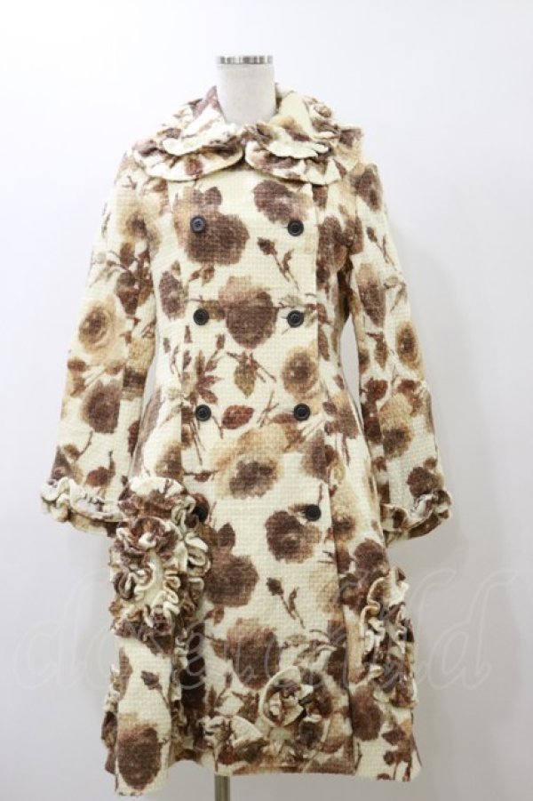 画像1: Innocent World / ローズフリルコート Free 生成り H-25-11-24-1057-IW-CO-NS-ZH (1)