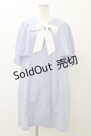 画像: axes femme / リボン付セーラー襟ワンピース M ブルー H-25-11-24-1062-AX-OP-NS-ZH
