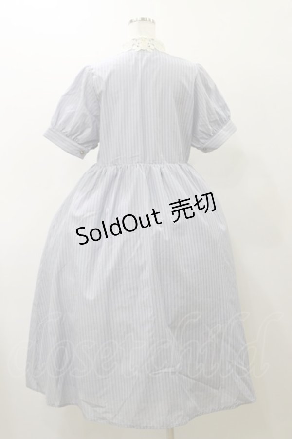 画像2: m petit by misako / ストライプワンピース M サックス H-25-11-24-1065-LO-OP-NS-ZH (2)