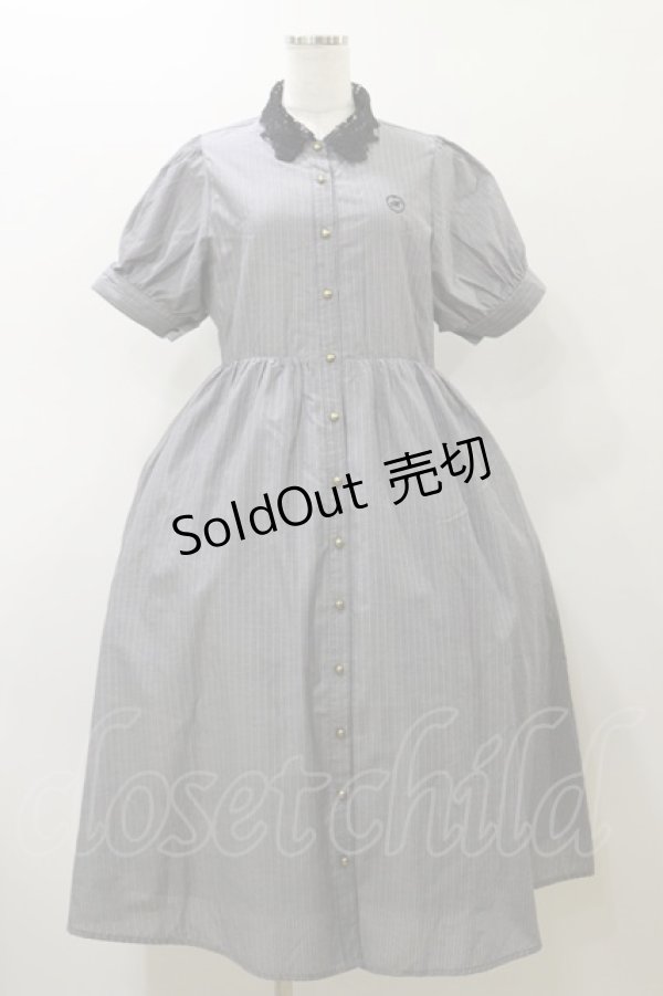 画像1: m petit by misako / ストライプワンピース M グレー H-25-11-24-1066-LO-OP-NS-ZH (1)