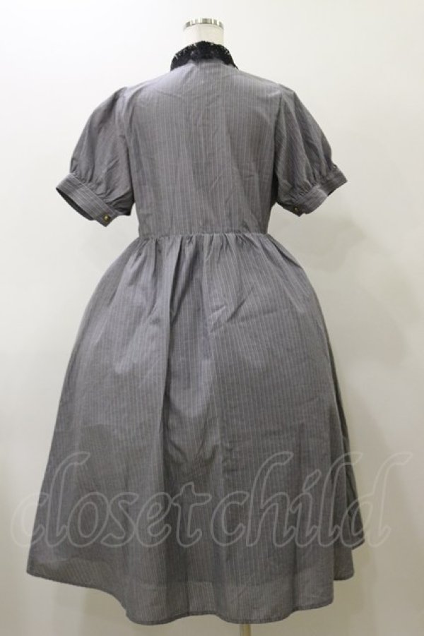 画像2: m petit by misako / ストライプワンピース M グレー H-25-11-24-1066-LO-OP-NS-ZH (2)
