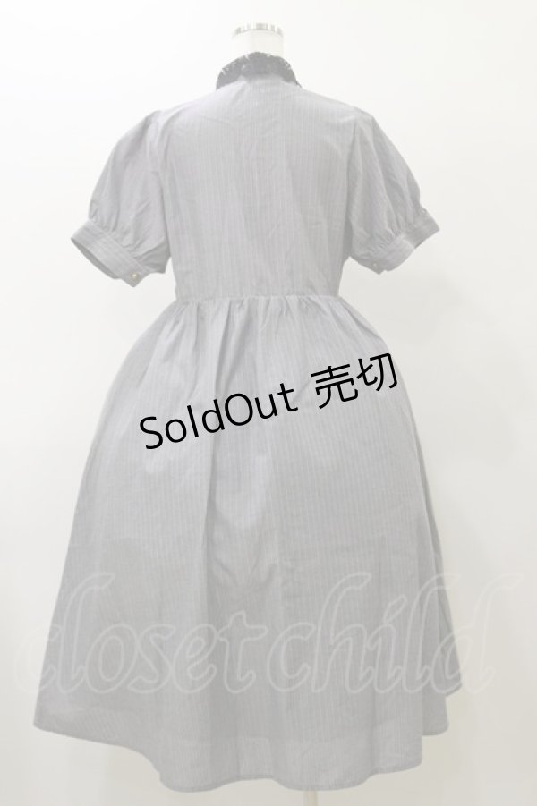 画像2: m petit by misako / ストライプワンピース M グレー H-25-11-24-1066-LO-OP-NS-ZH (2)