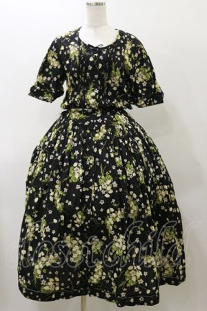 画像: PINK HOUSE / すみれとブーケワンピース Free ブラック H-25-11-24-1069-LO-OP-NS-ZH