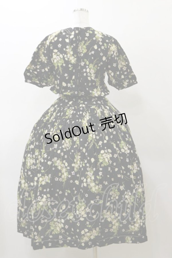 画像2: PINK HOUSE / すみれとブーケワンピース Free ブラック H-25-11-24-1069-LO-OP-NS-ZH (2)