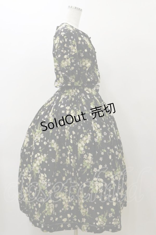 画像3: PINK HOUSE / すみれとブーケワンピース Free ブラック H-25-11-24-1069-LO-OP-NS-ZH (3)