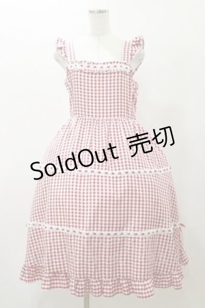 画像: Cherirulu Chocola / ギンガムチェックジャンパースカート L レッド H-25-11-24-1075-LO-OP-NS-ZH