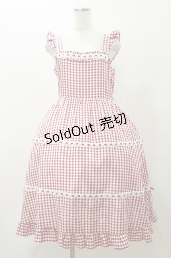 画像1: Cherirulu Chocola / ギンガムチェックジャンパースカート L レッド H-25-11-24-1075-LO-OP-NS-ZH (1)