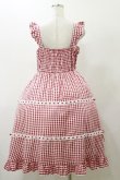 画像2: Cherirulu Chocola / ギンガムチェックジャンパースカート L レッド H-25-11-24-1075-LO-OP-NS-ZH (2)