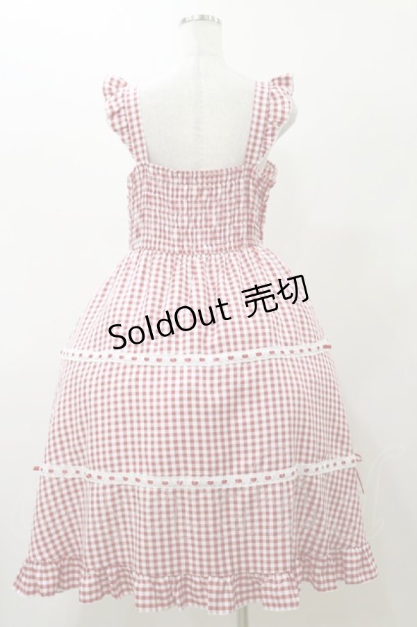画像2: Cherirulu Chocola / ギンガムチェックジャンパースカート L レッド H-25-11-24-1075-LO-OP-NS-ZH (2)