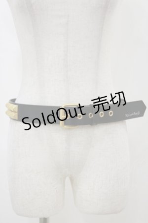 画像: ALICE and the PIRATES / スタッズ付きベルト  ブラック/ゴールド H-25-11-24-1013-PA-ZA-NS-ZH