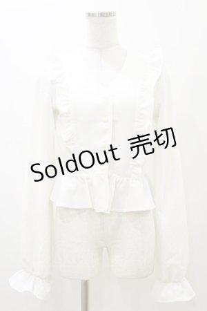 画像: EATME / Vネックラッフルブラウス Free オフ H-25-11-24-1022-LO-BL-NS-ZH