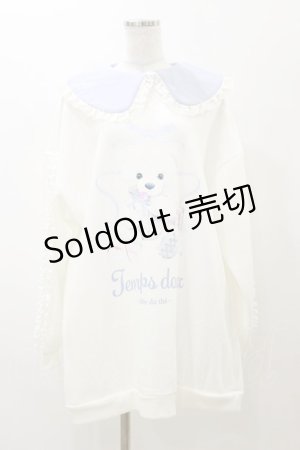 画像: NOEMIE / 裏起毛袖フリルしろくまチュニック Free オフ/サックス H-25-11-24-1031-LO-TO-NS-ZH