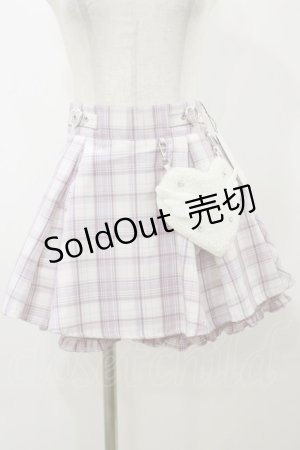 画像: Ank Rouge / 羽ボアハートチェックスカパン M ピンク H-25-11-24-1038-CA-SK-NS-ZH