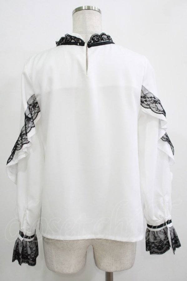 画像3: Amilige / レースフリルブラウス  白 H-25-11-25-025-PU-BL-KB-ZH (3)