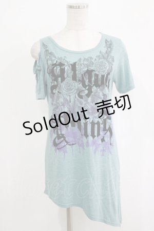 画像: ALGONQUINS / アシメ半袖カットソー  ミント H-25-11-25-035-AL-TO-KB-ZT464