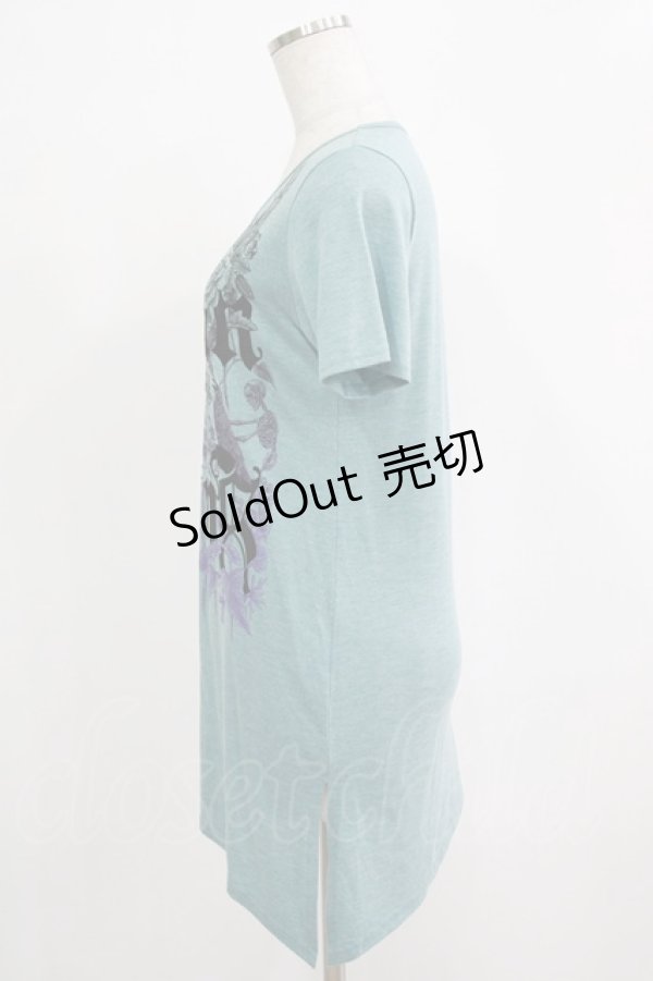 画像2: ALGONQUINS / アシメ半袖カットソー  ミント H-25-11-25-035-AL-TO-KB-ZT464 (2)