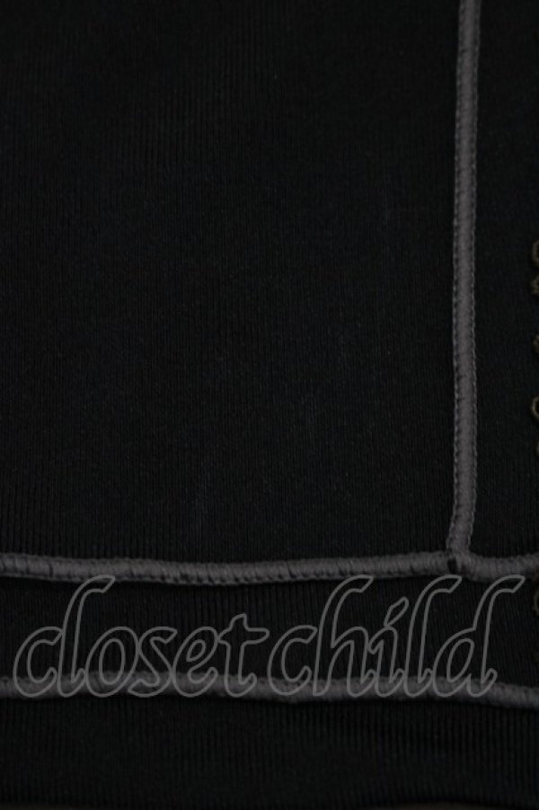 画像5: OZZ ANGELO / レースチャーム風カットソー  黒 H-25-11-25-040-OO-TO-KB-ZH (5)