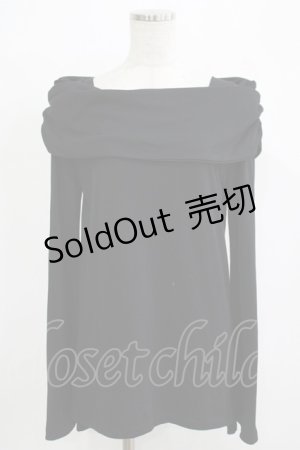 画像: SEX POT ReVeNGe / オフショルカットソー  ブラック H-25-11-25-041-SP-TO-KB-ZH