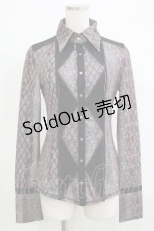 画像: Ozz Croce / 総柄ブラウス  グレー H-25-11-25-044-OO-TO-KB-ZH