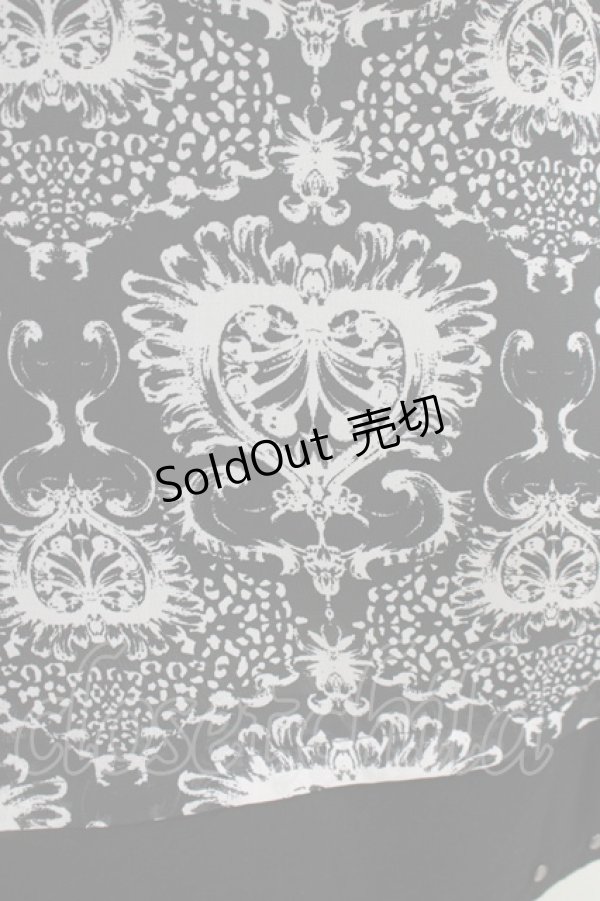 画像4: 【SALE】SEX POT ReVeNGe / 総柄シフォン半袖パーカー  ブラック H-25-11-25-047-SP-TO-KB-ZT470 (4)