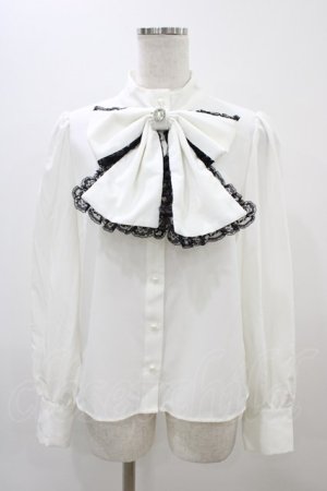 画像: Jamie エーエヌケー / BIGリボンブラウス M オフ H-25-11-25-1051-LO-BL-NS-ZH