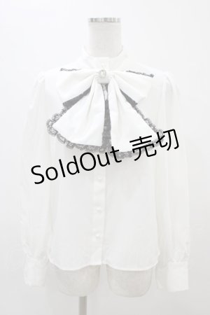 画像: Jamie エーエヌケー / BIGリボンブラウス M オフ H-25-11-25-1051-LO-BL-NS-ZH